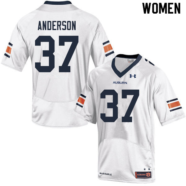 Women #37 Payton Anderson Auburn Tigers College Football Jerseys Sale-White